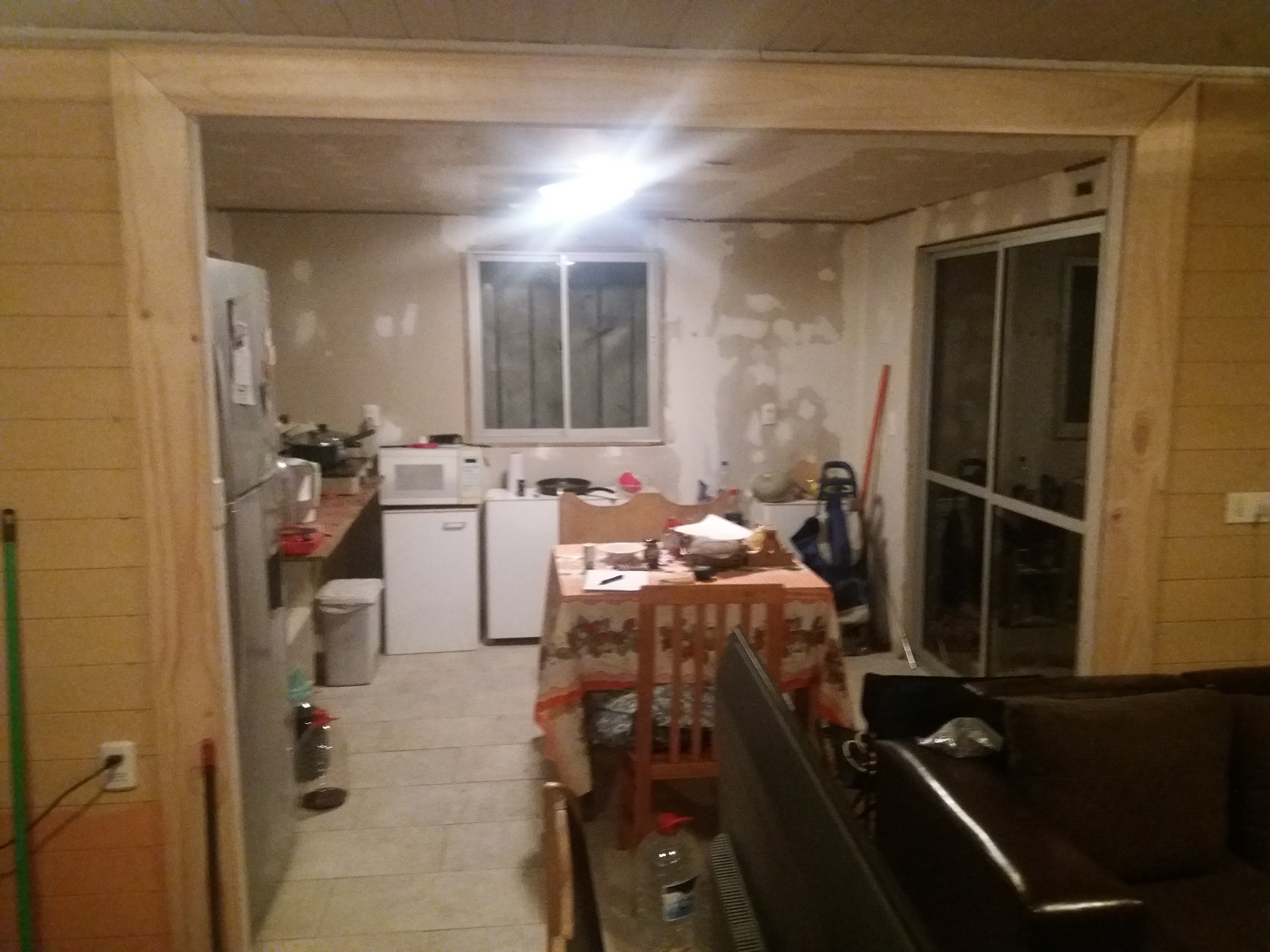 all floors tiled &amp; kitchen taking shape