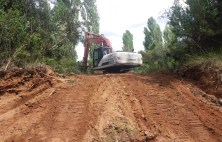 The backhoe in motion